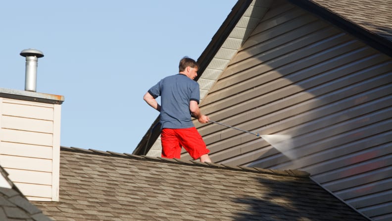 The experts caution against using a pressure washer to clean your home's vinyl siding, because you may cause damage if you're not careful.