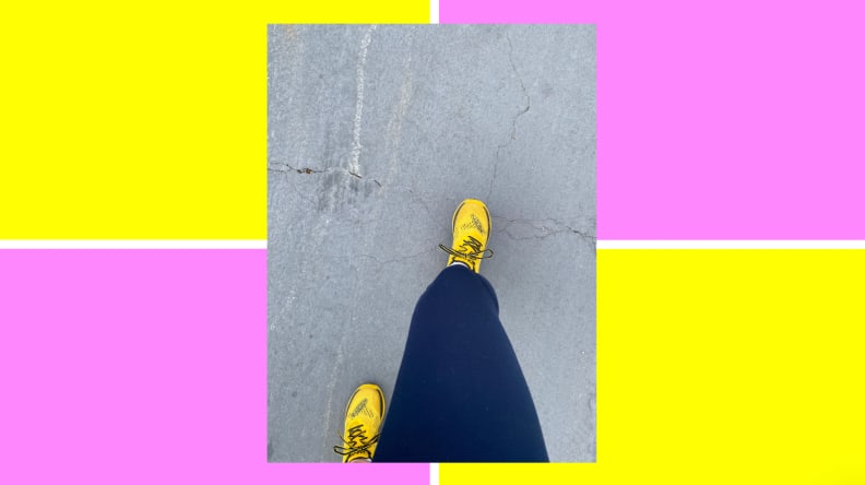 I walk a paved road in my Keen WK400s