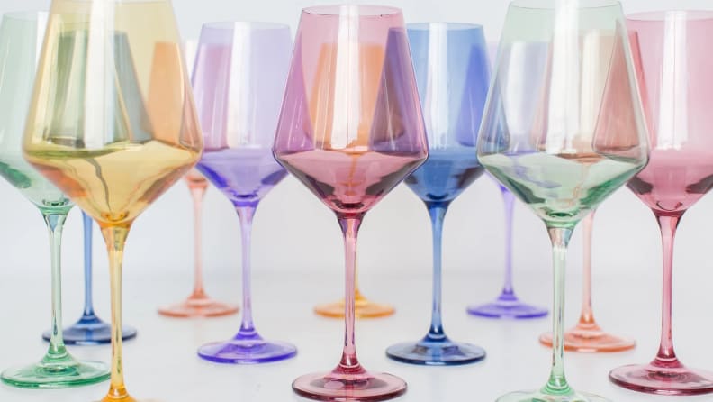 Who doesn't want these colorful glasses on display in their kitchen?
