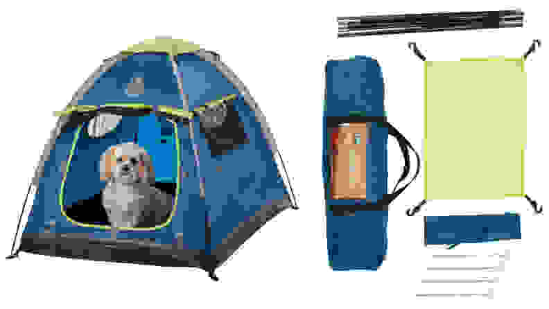 Your dog can cool off in the shade of this compact tent.