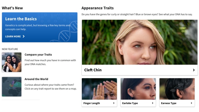 AncestryDNA Traits Homepage