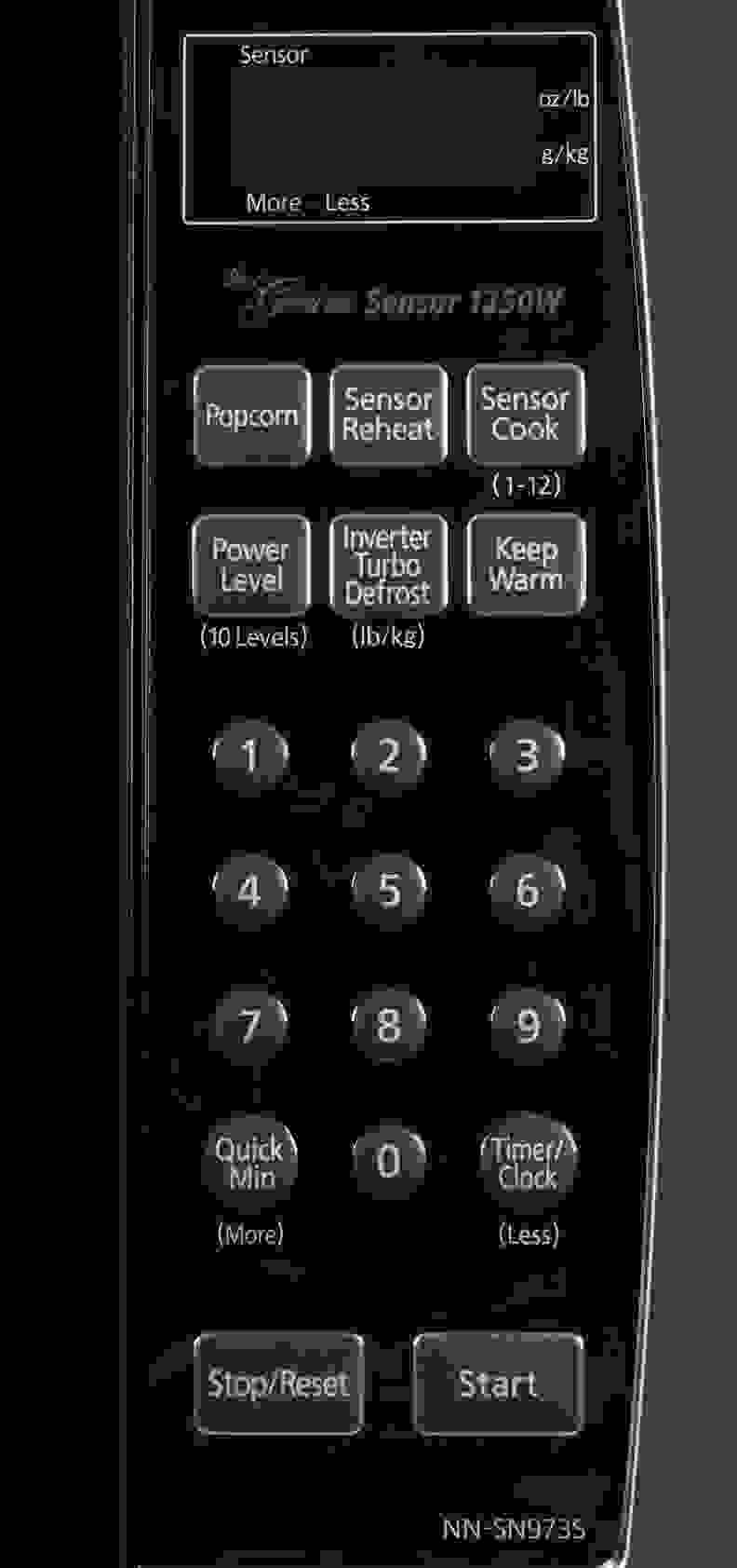 The NN-SN973S's control panel is well laid-out.