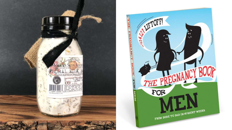 Modern Skyn milk bath and The Pregnancy Book for Men