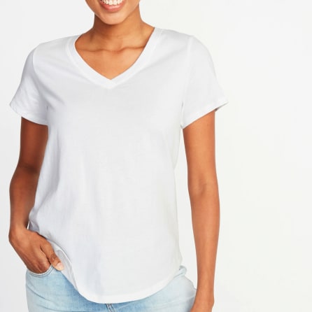 Buy plain white t shirt women's v neck 