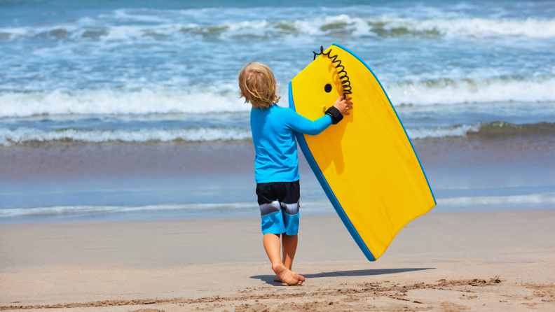Boy with boogie board