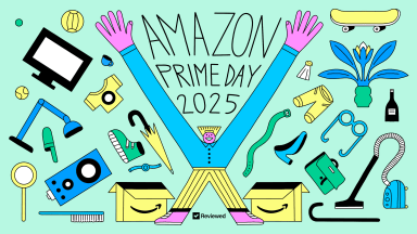 Colorful illustration of top Prime Day 2025 deals in beauty, home, and kitchen categories.