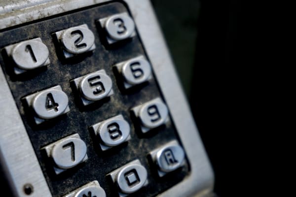 The 16-50mm lens isn't a macro lens, but it lets you get close enough to pick up fine details like the dirty on this keypad.