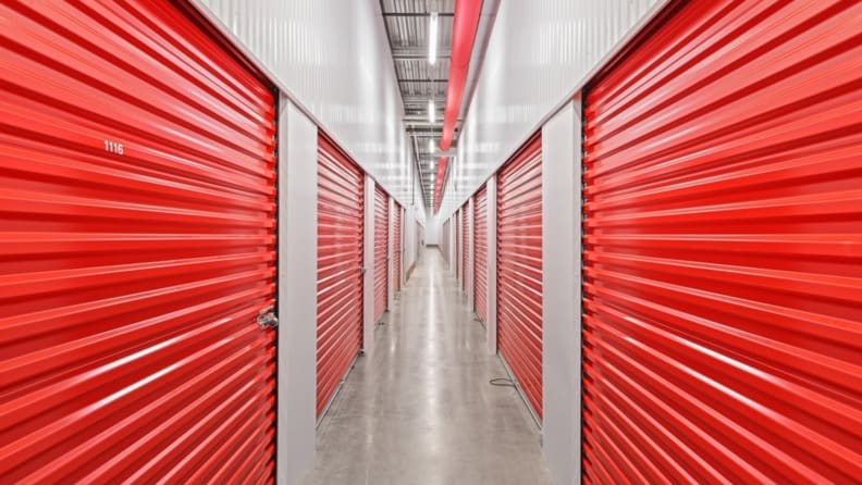 The interior hallway of a storage facility