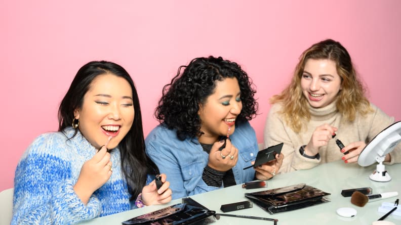 Lady Gaga Haus Labs makeup, worn by three different women