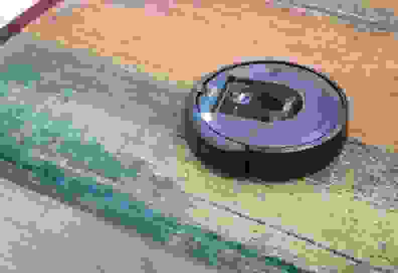 Robot vacuum on a carpet