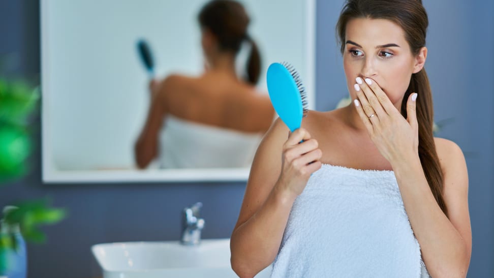 A hairbrush full of bacteria and germs.