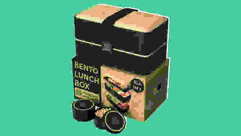 Umami Bento Box on green background.