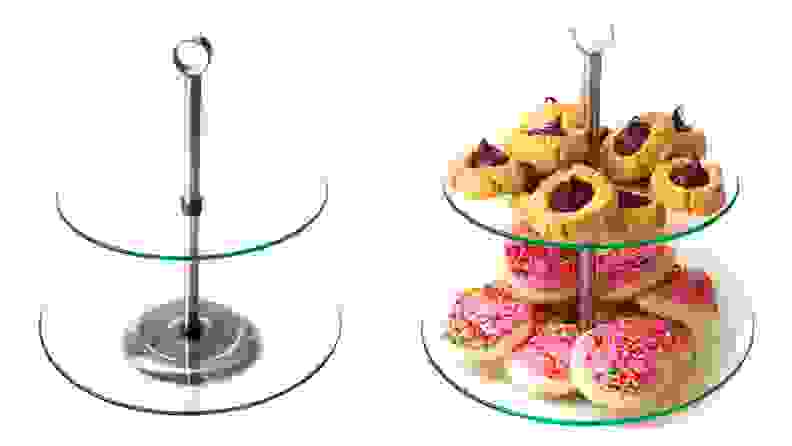 2-Tier Round Glass Buffet and Dessert Stand