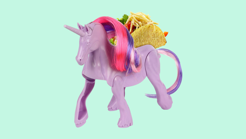 Product image of a unicorn taco stand from Funwares.