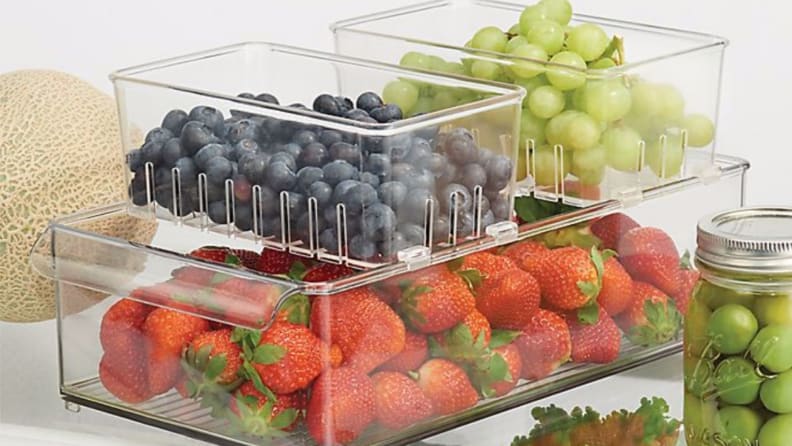 Fridge bins with berries