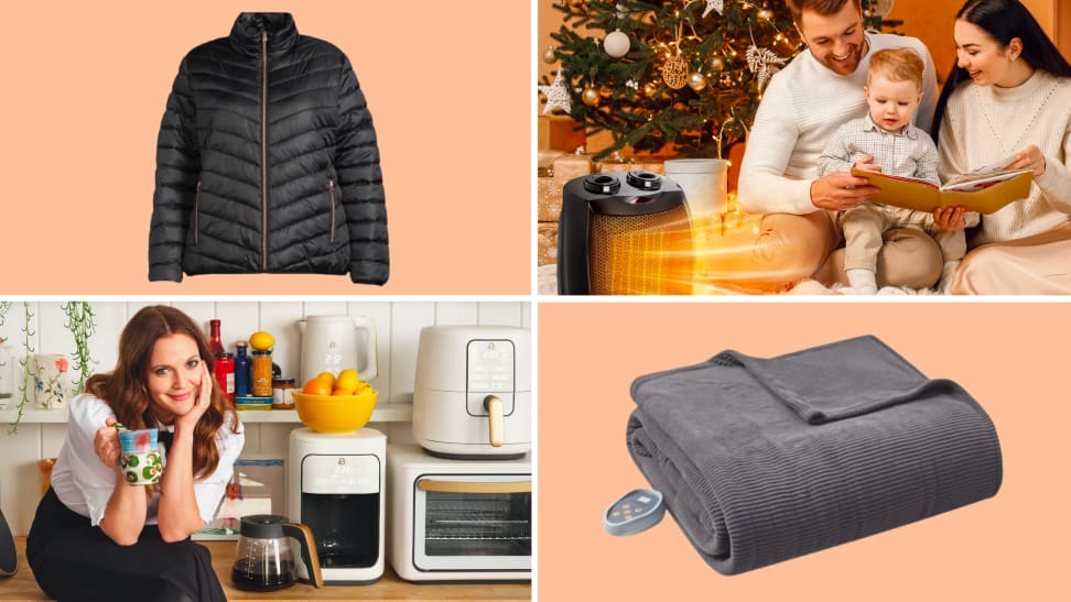 A collage of discounted cold weather products from Walmart.