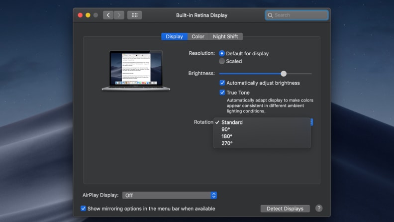 mac change monitor orientation