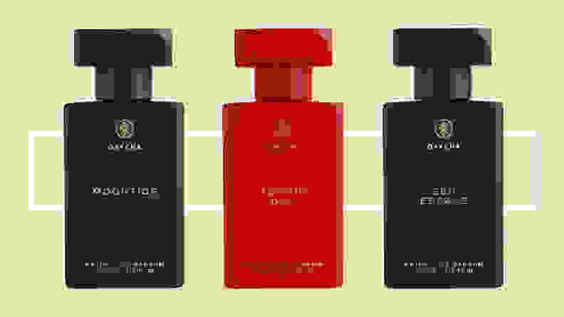 Three bottles of Oakcha perfume.