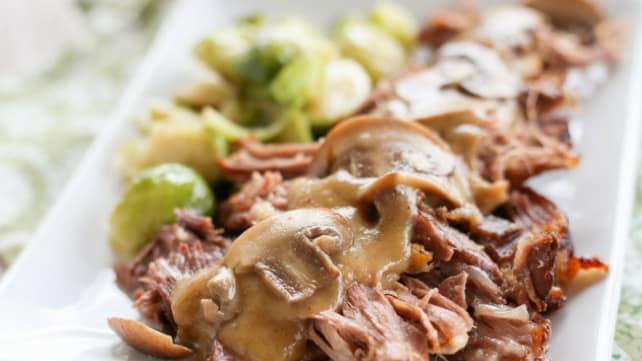 Low Carb Pork Roast with Mushroom Gravy