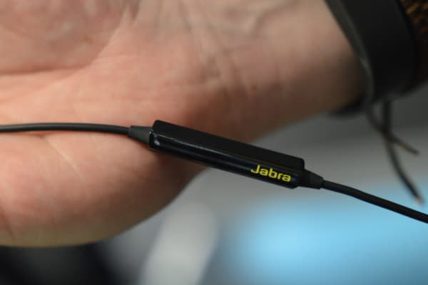 The Jabra Sport Pulse Wireless volume controls