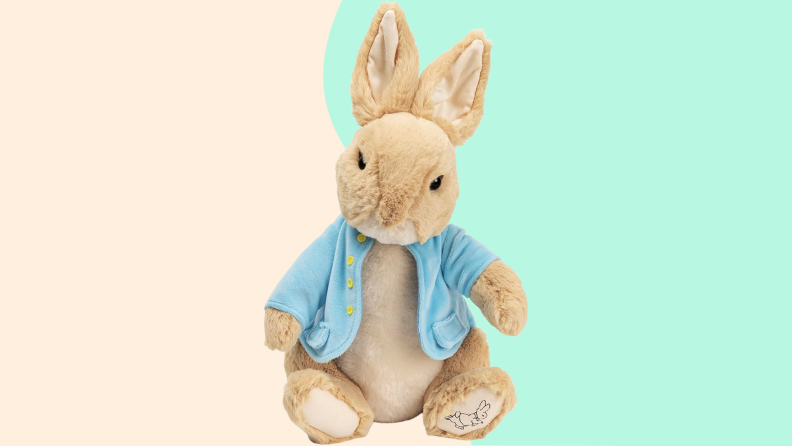 A stuffed rabbit toy.