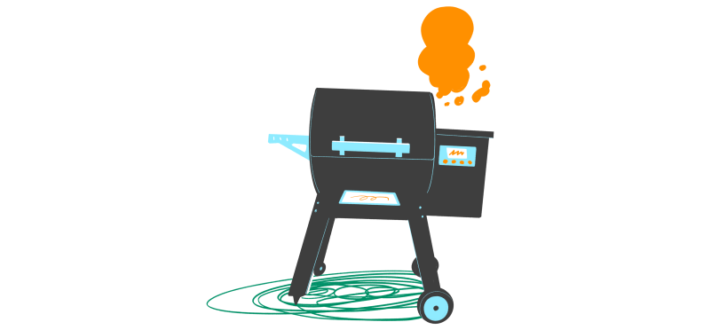 An illustration of a smoker grill.