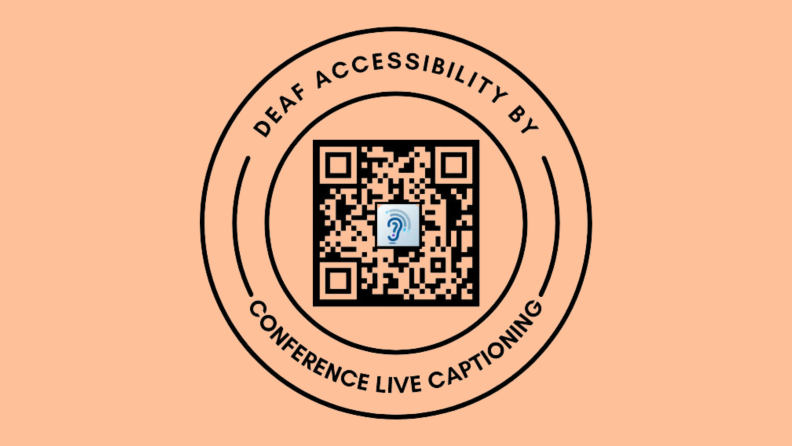 A scan QR code for BeAware Conference Live Captioning V4.