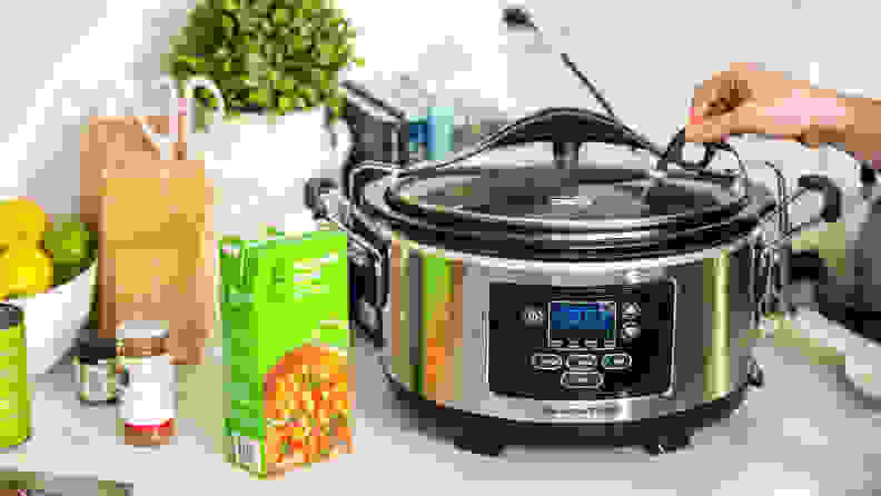 A Hamilton Beach Set and Forget Programmable Slow Cooker