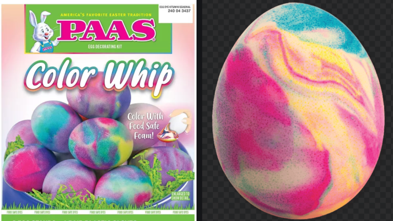 Make beautifully swirled eggs with a Color Whip egg dying kit.
