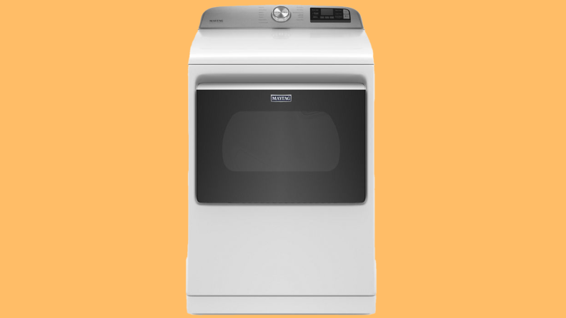 Product shot of the Maytag MED7230HW top load dryer.