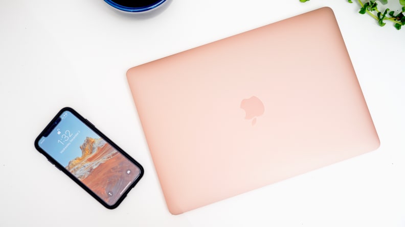 A MacBook overshot