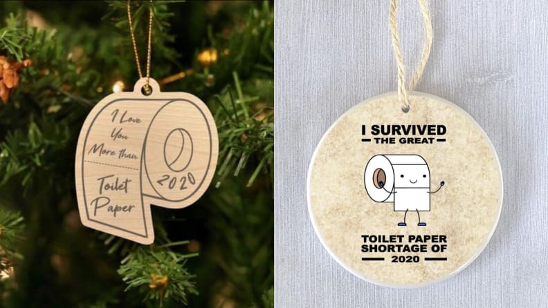 with mini toilet paper inside Surviving 2021 Ornament