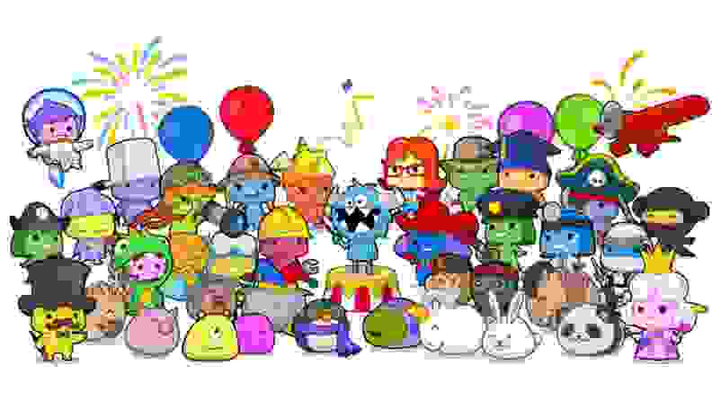 Dozens of colorful and cute "Foos"