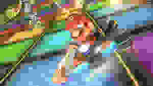 A screenshot from the "Mario Kart 8 Deluxe" video game.