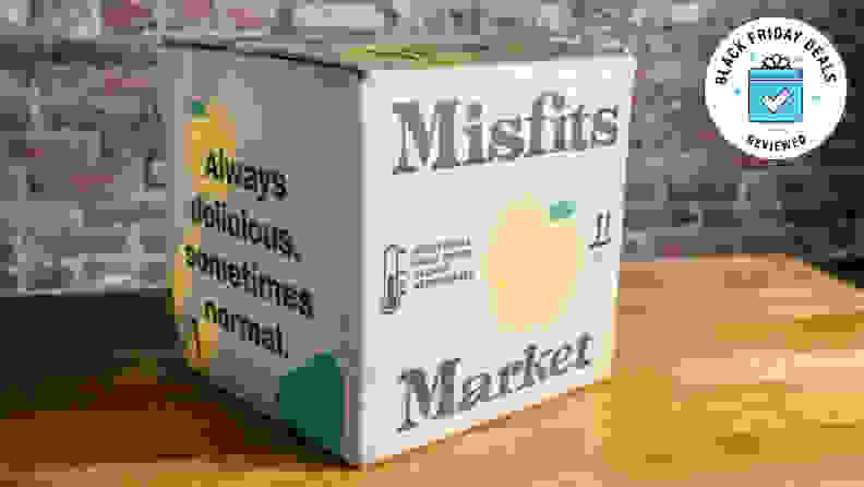 A Misfits Market package with the Black Friday Deals Reviewed badge.