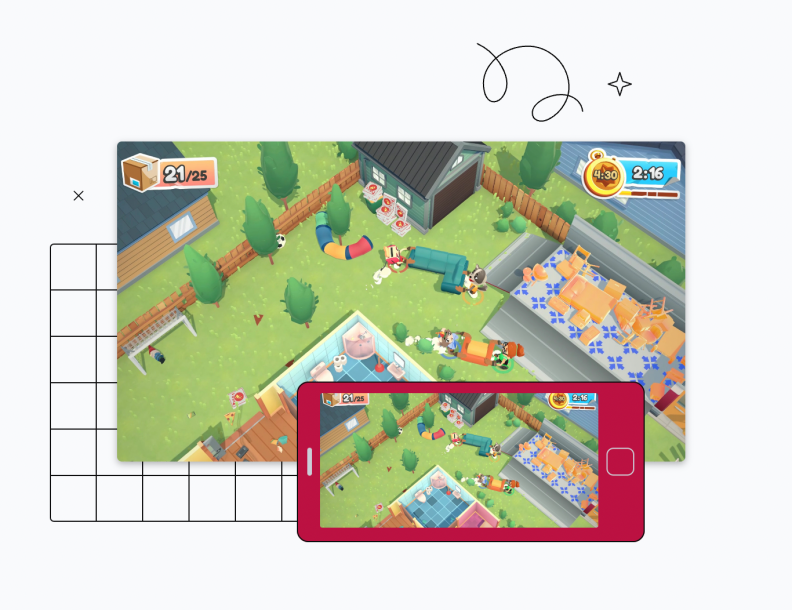 Screenshot of cartoon game screen on mobile phone.