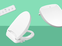 Assorted product shots of the Bio Bidet Discovery DLS.