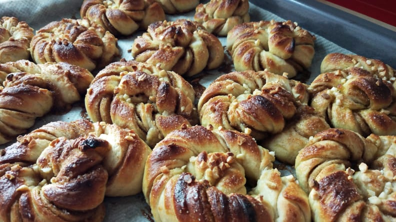 Swedish cardamom and cumin bread rolls.