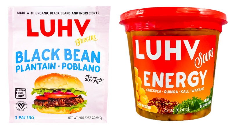 Two LUHV Foods packages.