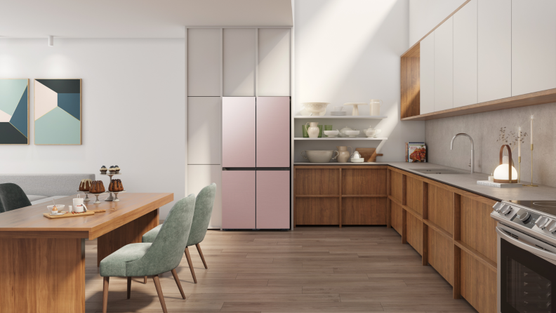 Samsung's Bespoke look includes eight different color and finish options that can be mixed and matched on the same fridge.