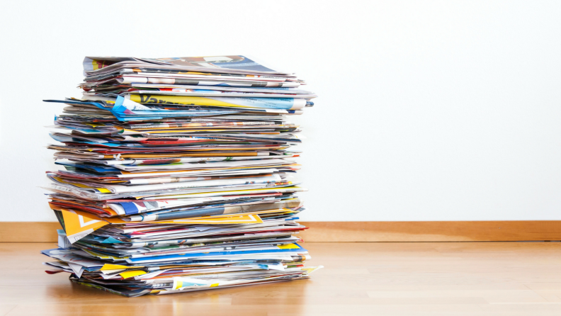 a stack of magazines