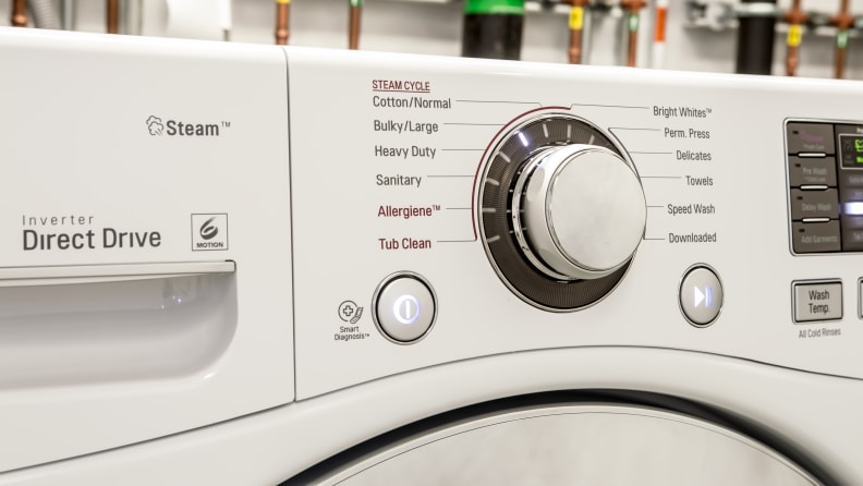 The LG WM3670HWA has plenty of cycles. The Allgergiene and Sanitize fully use the internal water heater.
