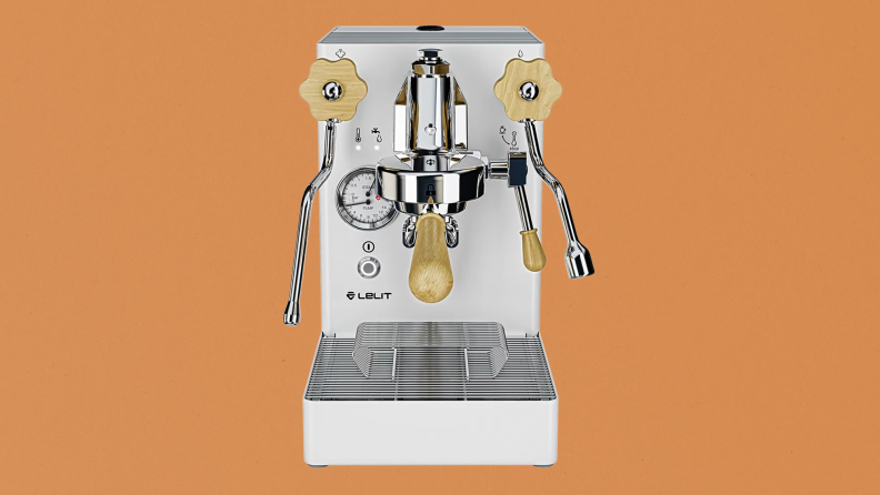 Lelit Mara X  espresso maker on brown paper-like background