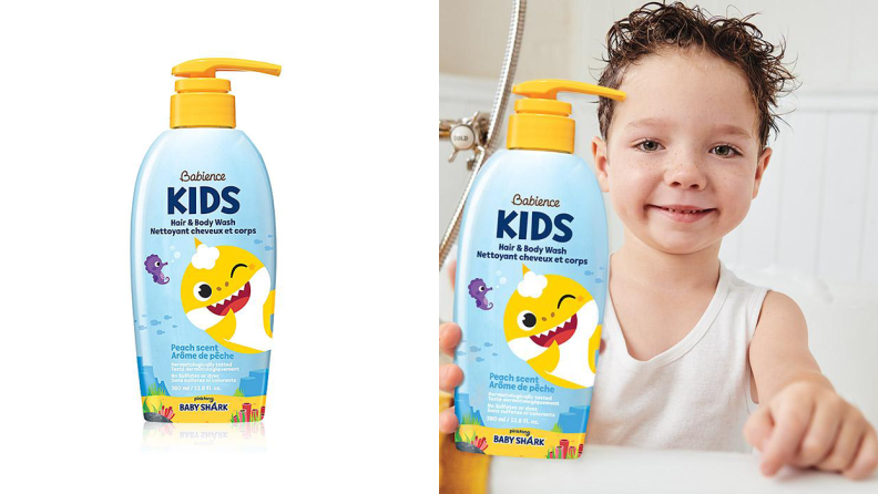 Kids will love taking a bath when they have Baby Shark soap and shampoo.