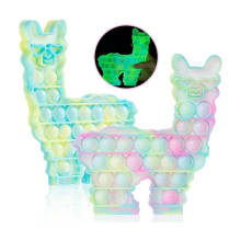 Product image of Glow in The Dark POP Bubble Fidget Llama Toy