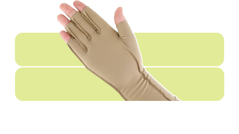 A hand wearing a Janmercy compression glove