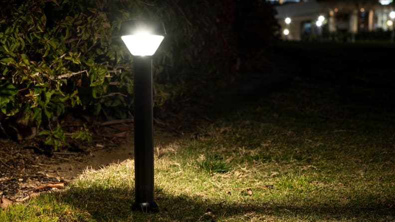 Ring Solar Path Lights in a yard at night