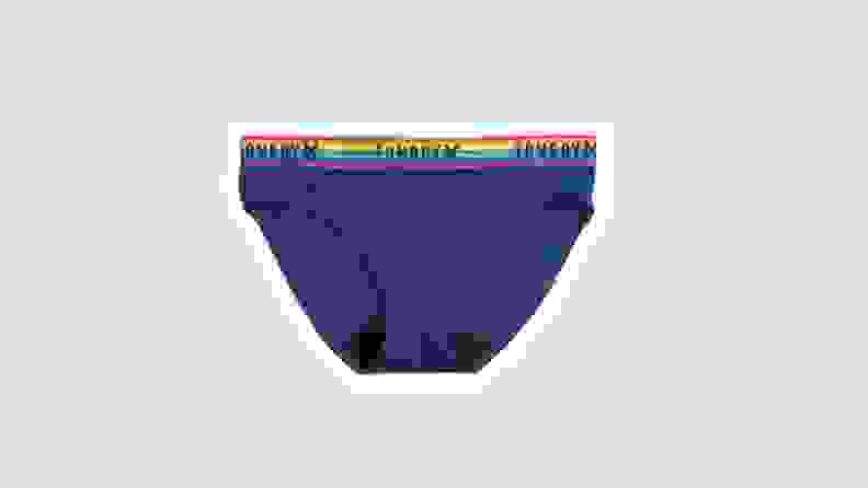 navy blue underwear with rainbow band