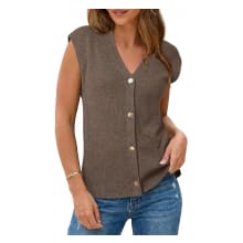 Product image of Wool Blend V Neck Button Down Cardigan Sweater Vest 