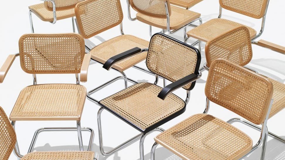 Multiple Cesca chairs against a white background